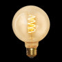 Industville Vintage Spiral LED Edison Bulb Old Filament Lamp - 5W E27 Small Globe G95 - Amber