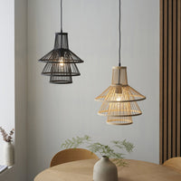 Gallery Interiors Mantra 1 Pendant Light in Light Natural Bamboo