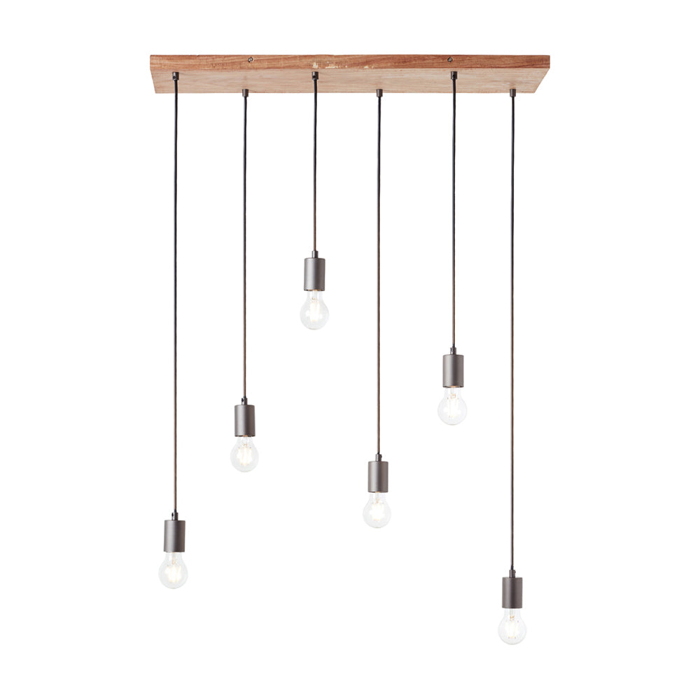 Gallery Interiors Stella 6 Pendant Light in Natural & Black