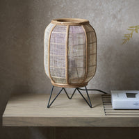 Gallery Interiors Zane Table Lamp in Natural & Black