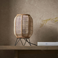 Gallery Interiors Zane Table Lamp in Natural & Black