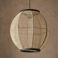 Gallery Interiors Zane Rounded Pendant Light in Natural & Black