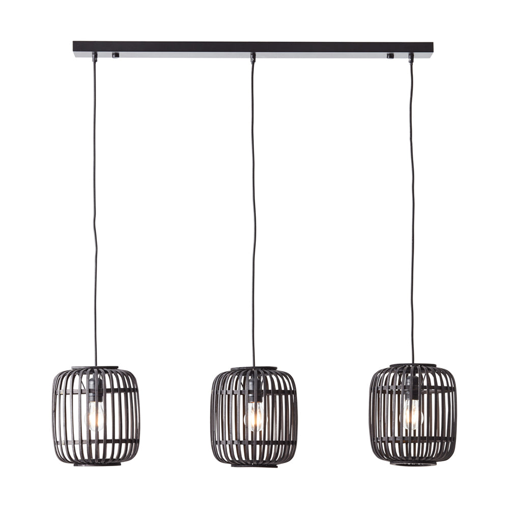 Gallery Interiors Martha Pendant Light in Dark Bamboo - 3 light