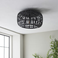 Gallery Interiors Martha Ceiling Light in Dark Bamboo