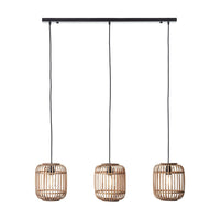 Gallery Interiors Martha Pendant Light in Light Natural Bamboo - 3 light