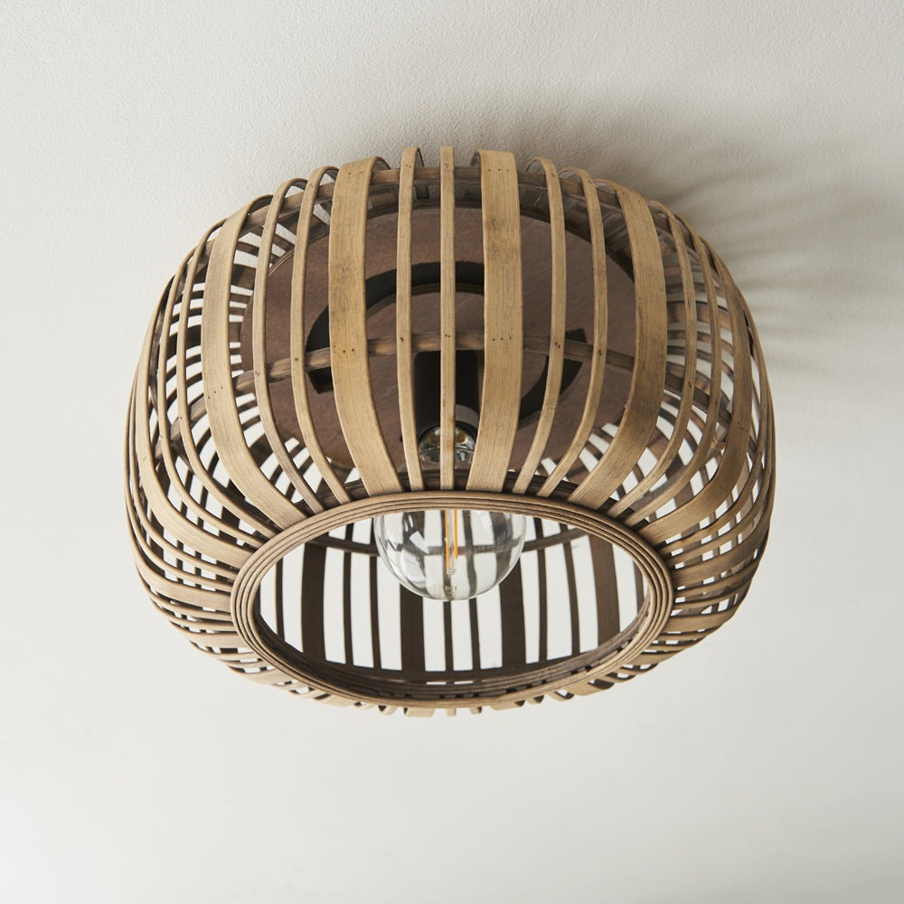 Gallery Interiors Martha Ceiling Light in Light Natural Bamboo