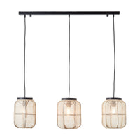 Gallery Interiors Zane 3 Pendant Light in Natural & Black