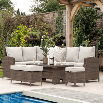 Gallery Outdoor Mileva Rectangle Dining Set Rising Table in Natural