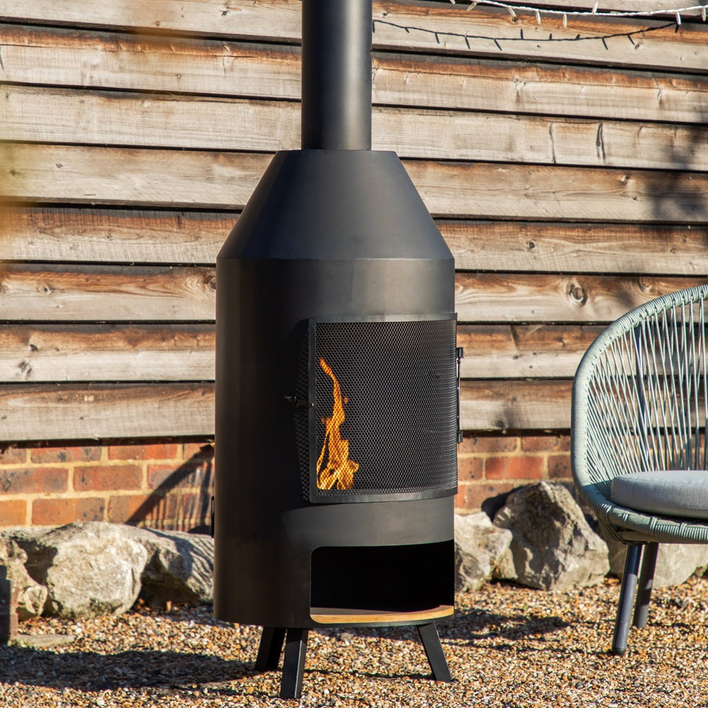 Gallery Interiors Firefly Chiminea with Pizza Oven