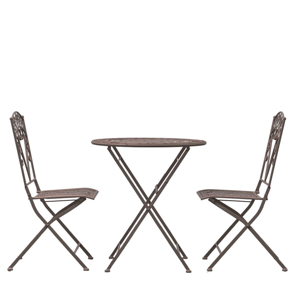 Gallery Interiors Brandy 2 Seater Outdoor Bistro Set in Noir