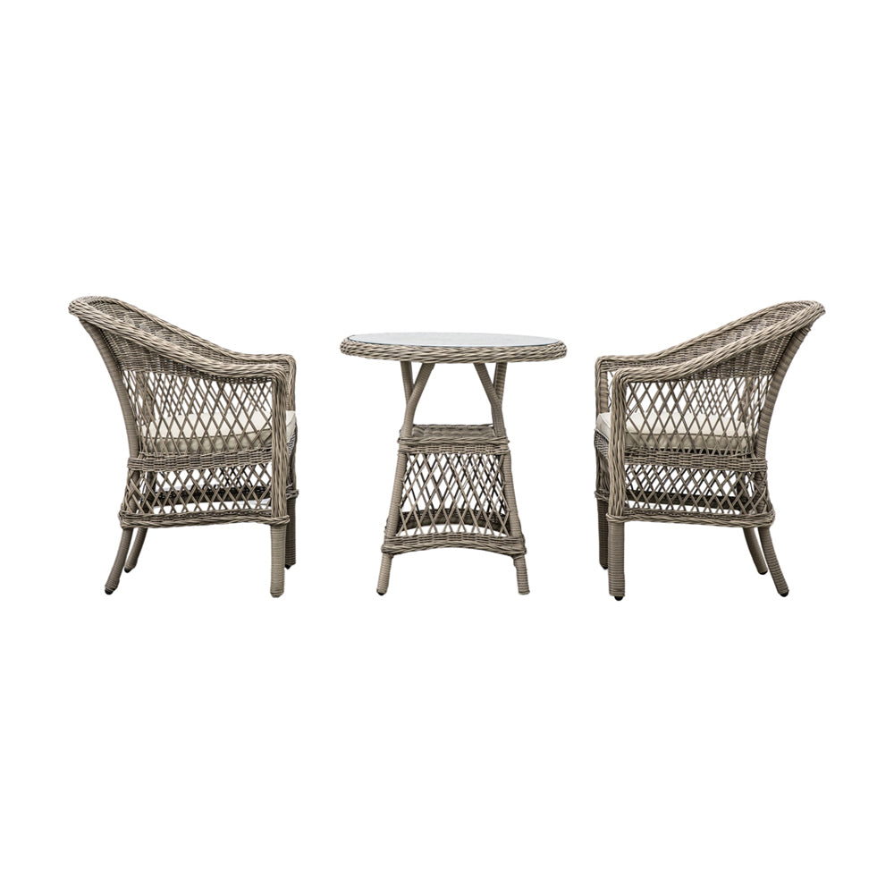 Gallery Interiors Fenty Outdoor Bistro Set in Stone