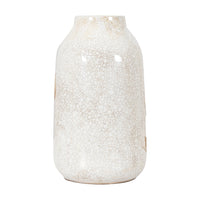 Gallery Interiors Yoya Vase in Reactive White & Brown