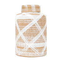 Gallery Interiors Tinka Jar in Reactive Brown & White