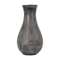 Gallery Interiors Sinead Fluted Vase in Antique Grey M