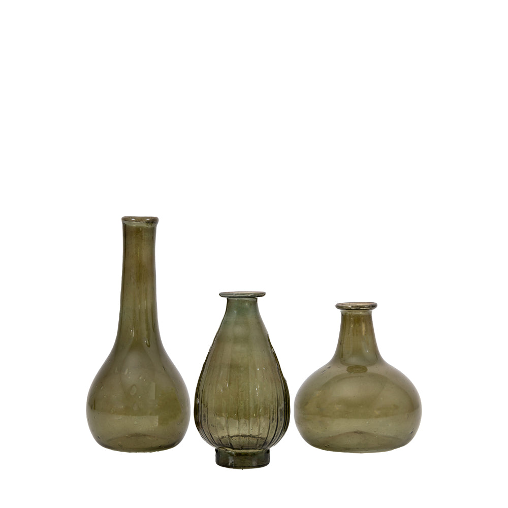 Gallery Interiors Set of 3 Buba Vases in Green