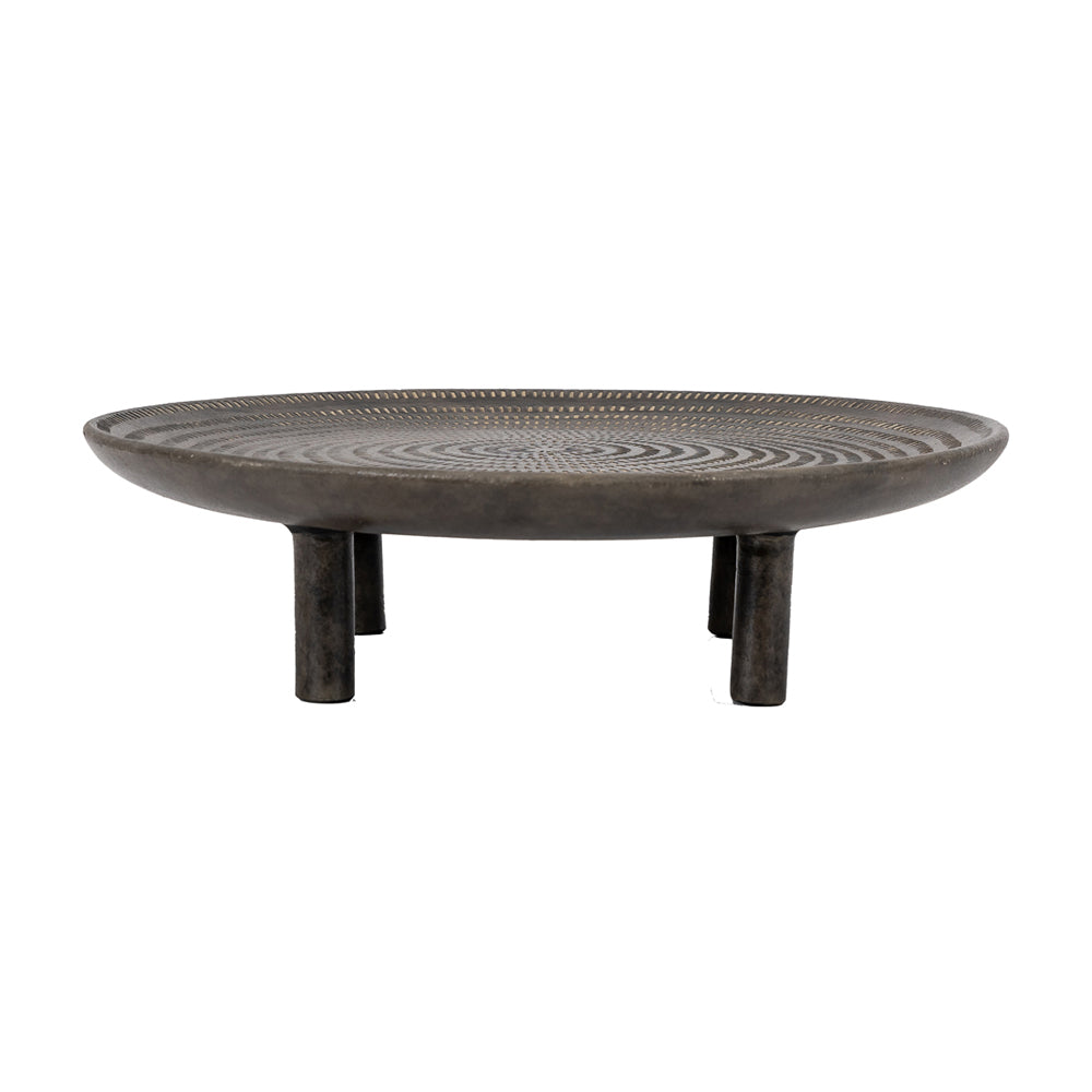 Gallery Interiors Arca Footed Tray in Old Black