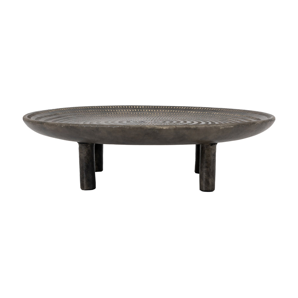 Gallery Interiors Arca Footed Tray in Old Black