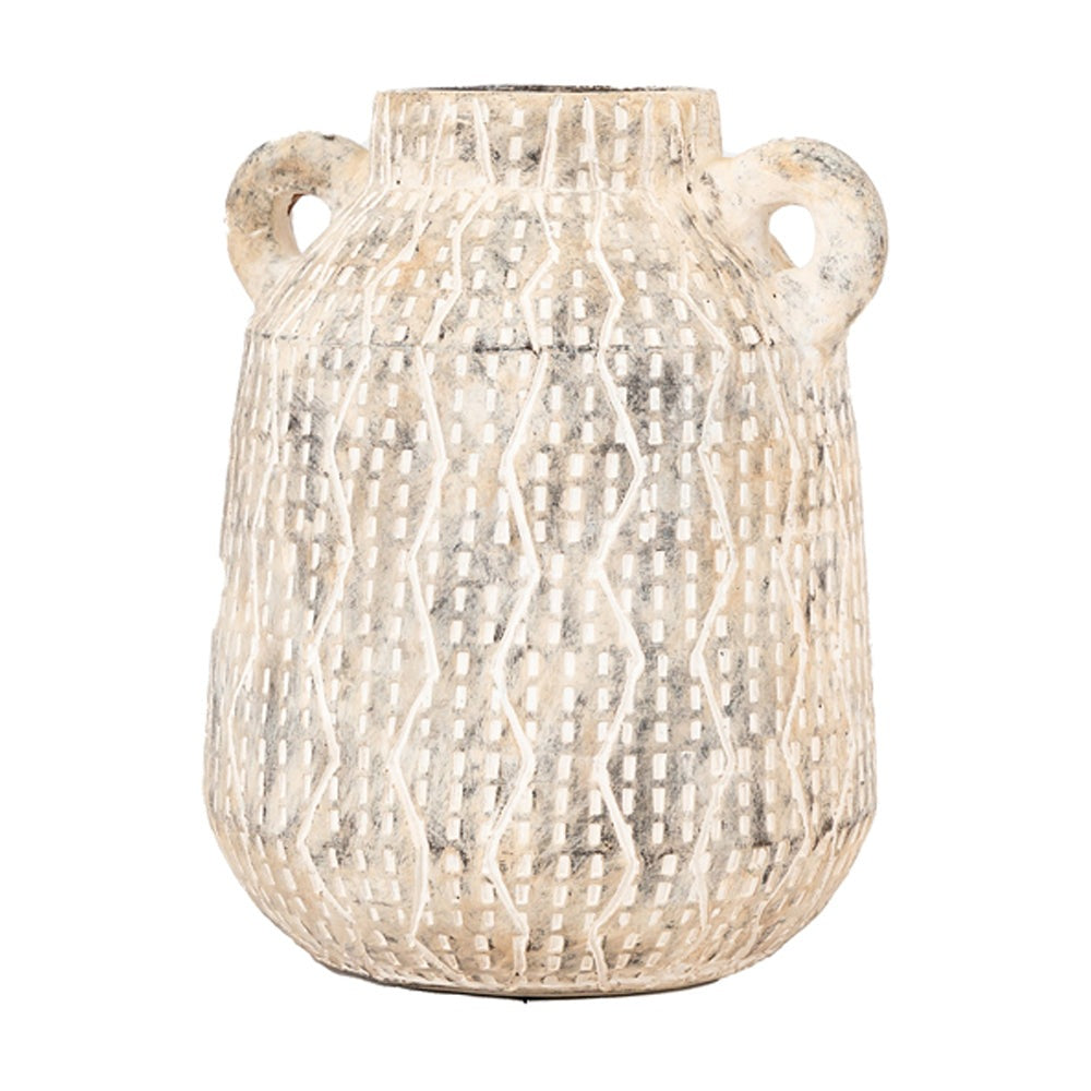 Gallery Interiors Ilar Vase in Earthy White