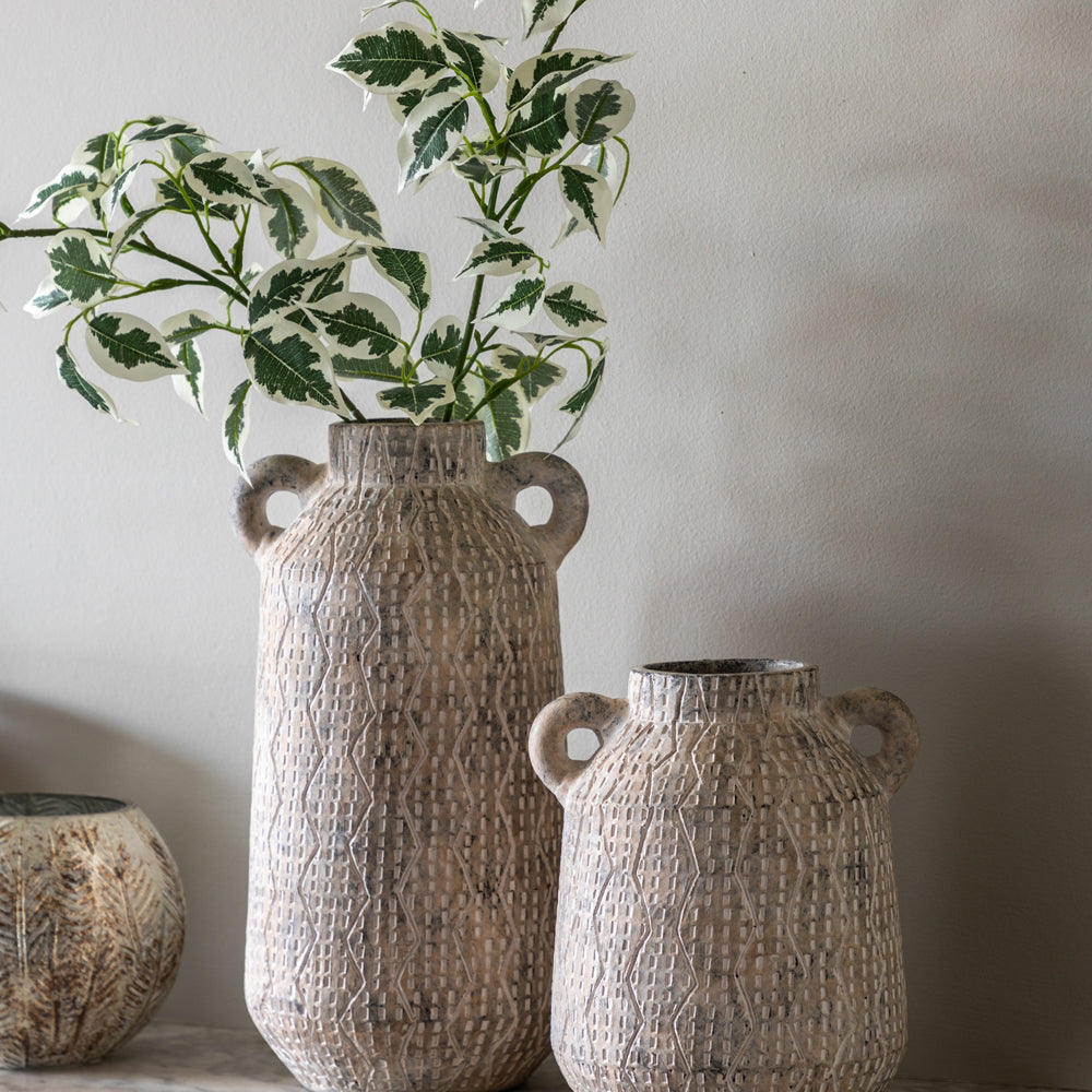 Gallery Interiors Ilar Vase in Earthy White