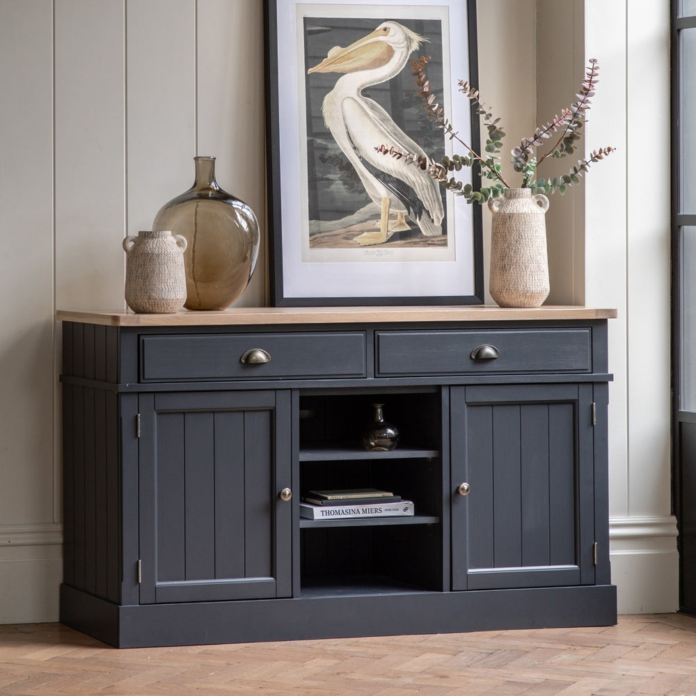 Gallery Interiors Sandon 2 Door/2 Drawer Sideboard in Meteor