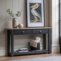 Gallery Interiors Sandon 2 Drawer Console in Meteor