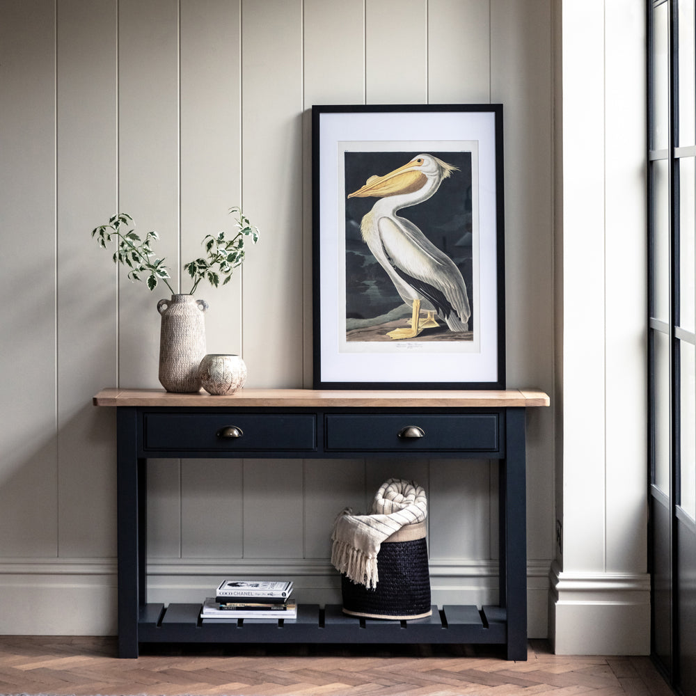 Gallery Interiors Sandon 2 Drawer Console in Meteor