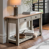 Gallery Interiors Sandon 2 Drawer Console in Prairie