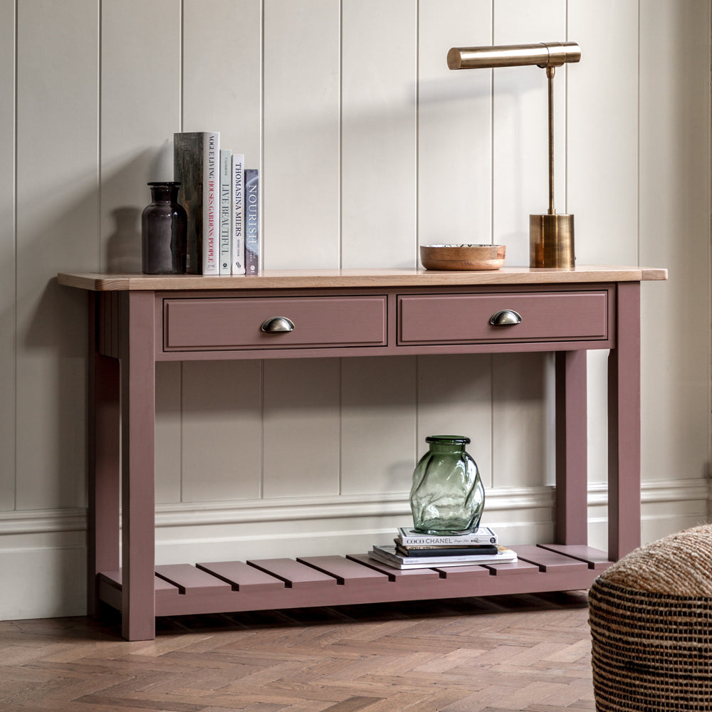 Gallery Interiors Sandon 2 Drawer Console in Clay