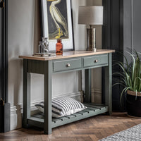 Gallery Interiors Sandon 2 Drawer Console in Moss