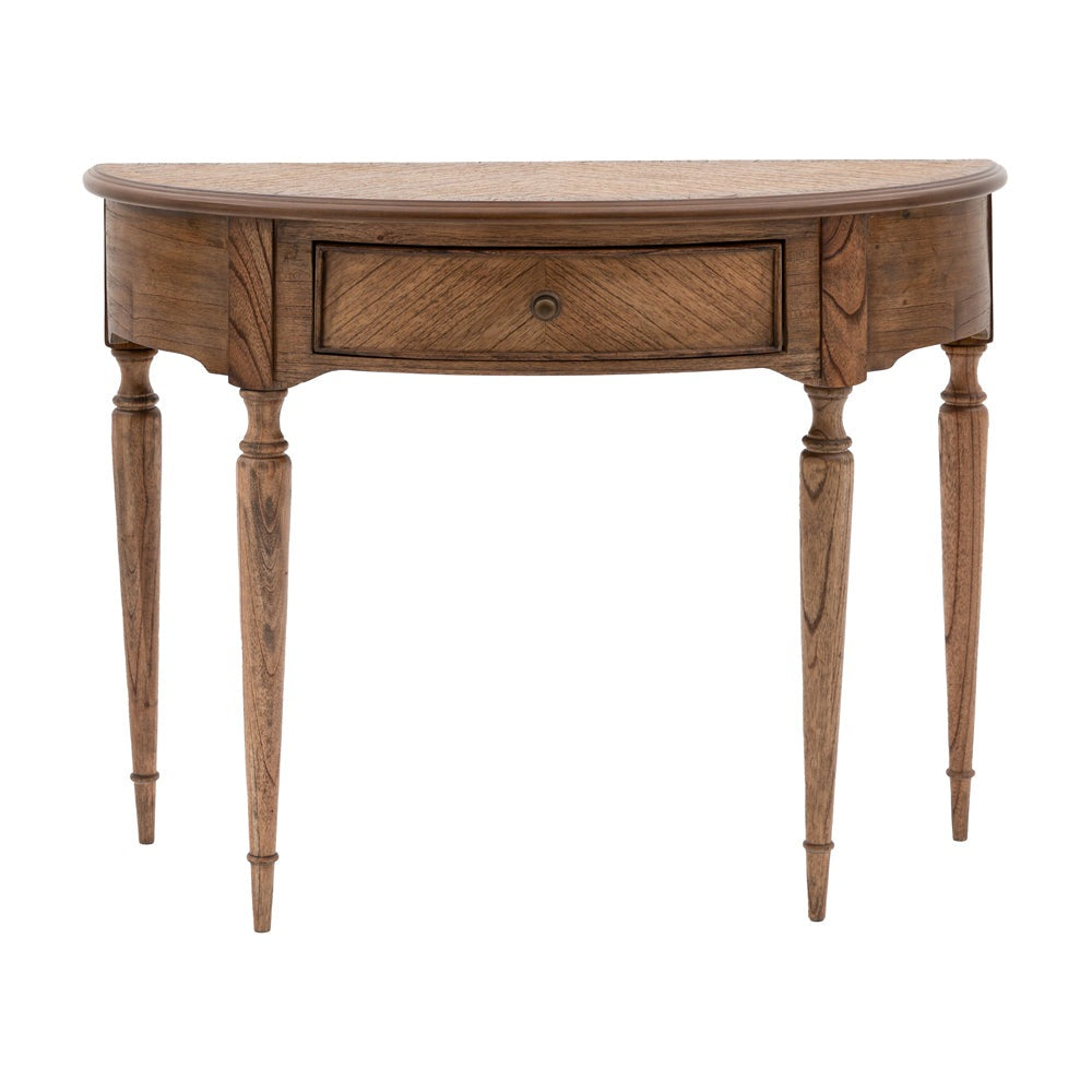 Gallery Interiors Highgate Demi Lune Table in Natural Wood