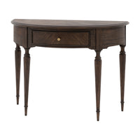 Gallery Interiors Melody Demi Lune Table in Dark Wood