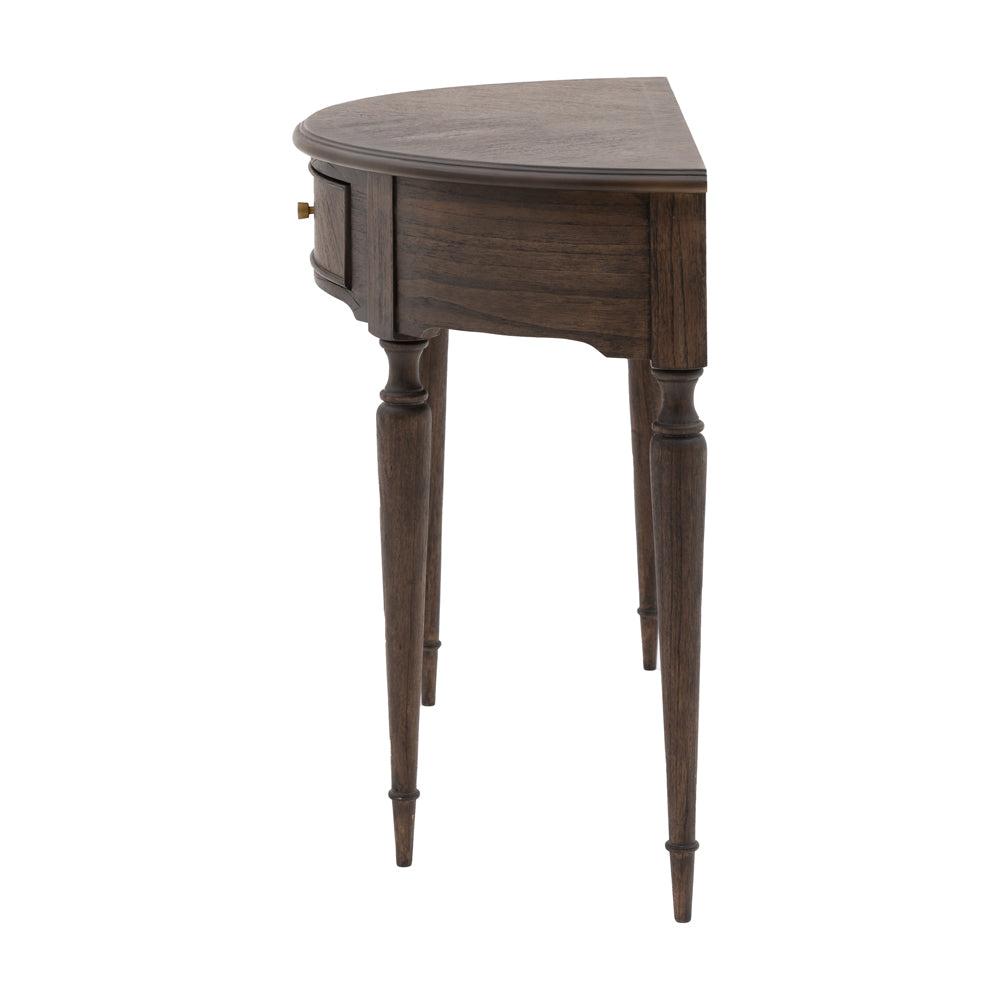 Gallery Interiors Melody Demi Lune Table in Dark Wood