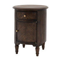 Gallery Interiors Melody Drum Side Table in Brown