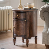 Gallery Interiors Melody Drum Side Table in Brown