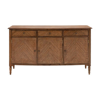 Gallery Interiors Highgate 3 Door 3 Drawer Sideboard in Natural Wood