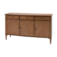 Gallery Interiors Highgate 3 Door 3 Drawer Sideboard in Natural Wood