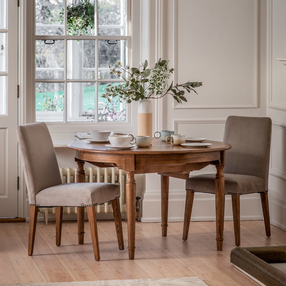 Gallery Interiors Highgate Extending Round Dining Table in Brown