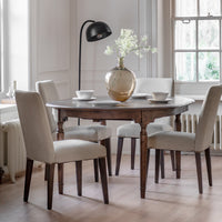 Gallery Interiors Melody Extending Round Dining Table in Brown