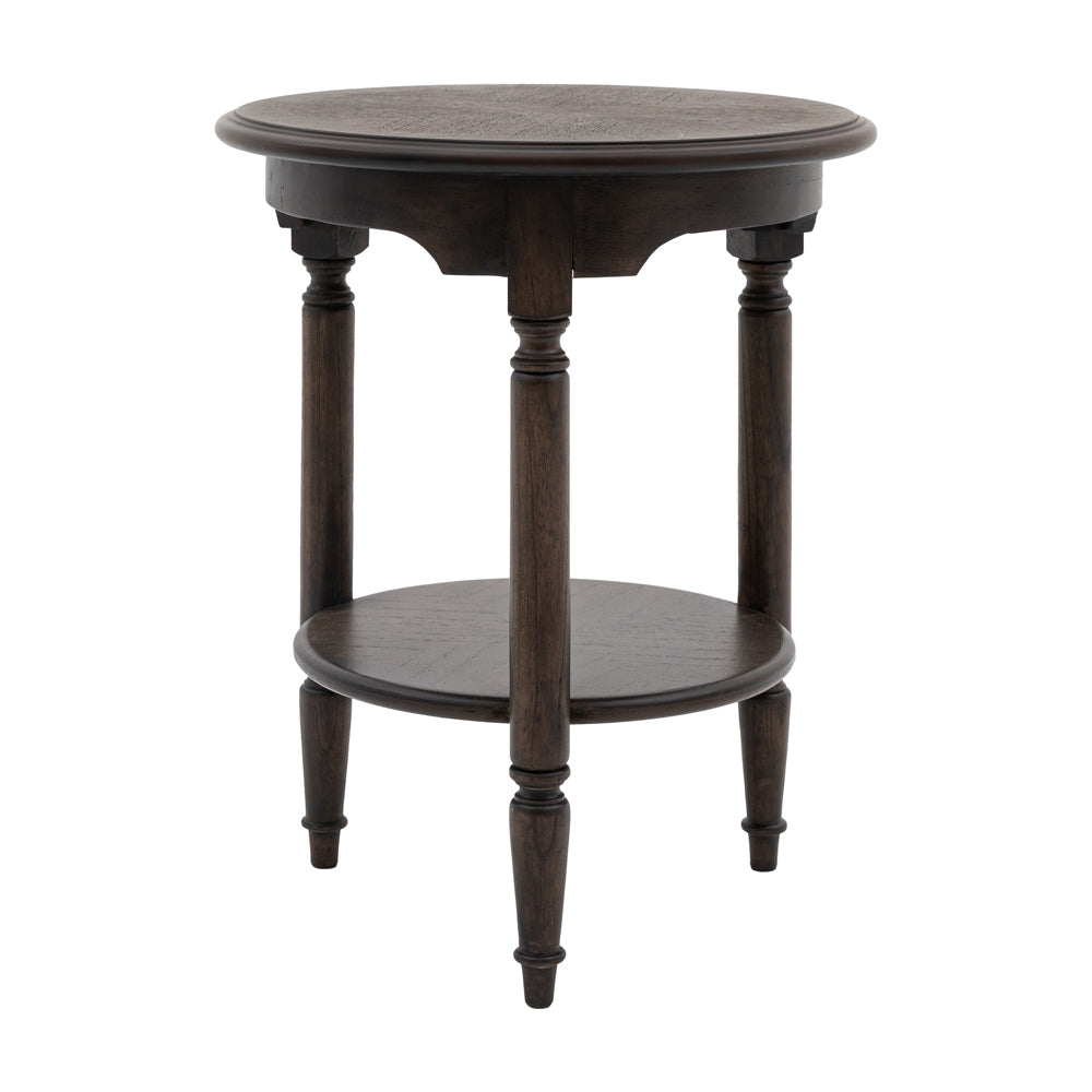 Gallery Interiors Melody Side Table in Dark Wood