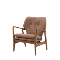 Gallery Interiors Kensal Armchair in Brown Leather