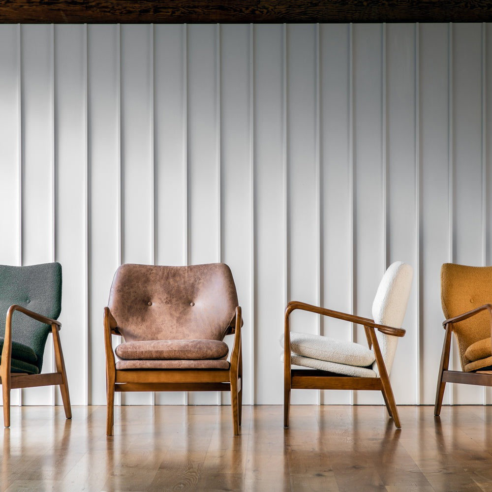 Gallery Interiors Kensal Armchair in Brown Leather