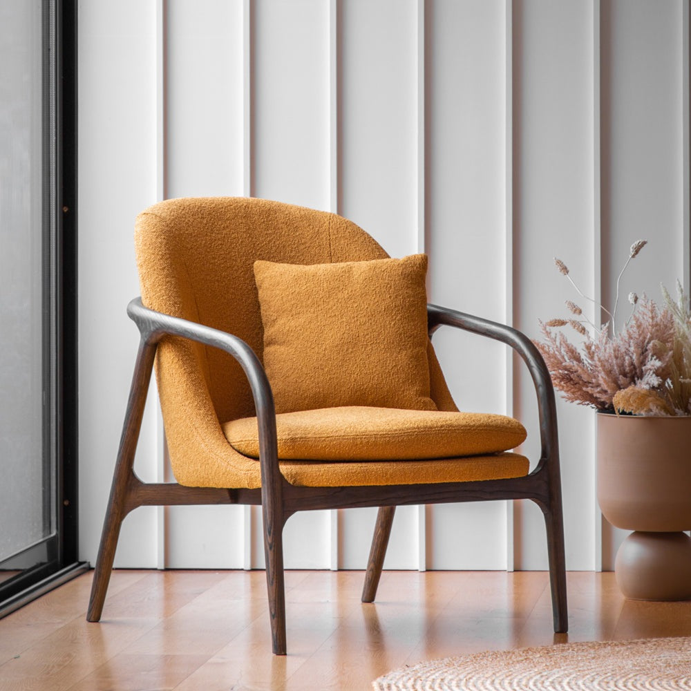 Gallery Interiors Alesso Armchair in Ochre