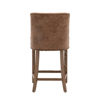 Gallery Interiors Set of 2 Barnaby Bar Stool in Brown Leather