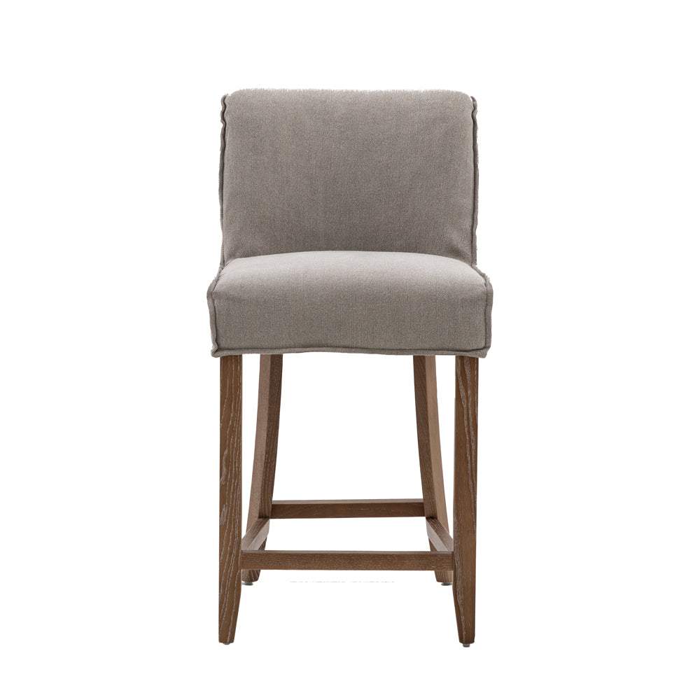 Gallery Interiors Set of 2 Barnaby Bar Stool in Grey Linen