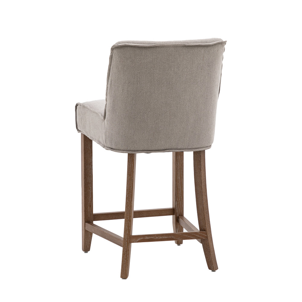 Gallery Interiors Set of 2 Barnaby Bar Stool in Grey Linen