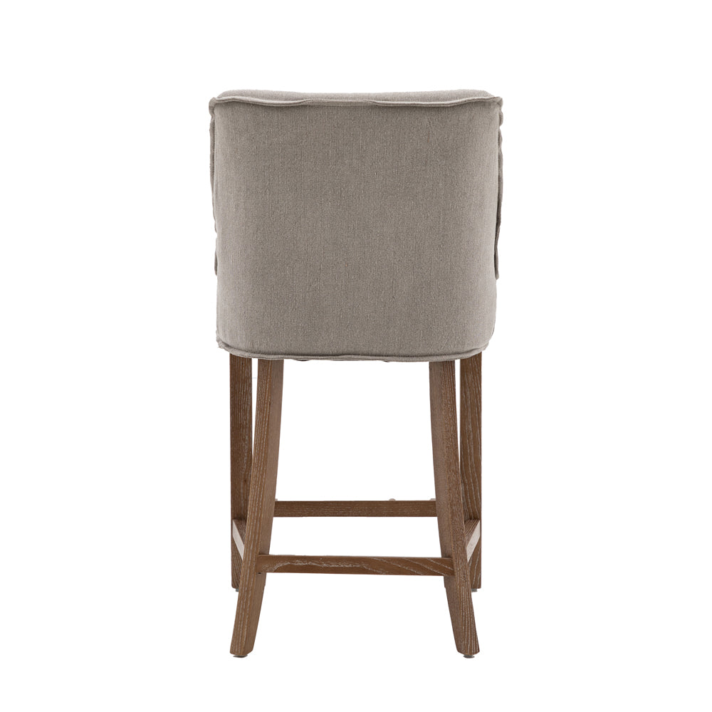 Gallery Interiors Set of 2 Barnaby Bar Stool in Grey Linen