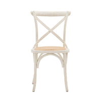 Gallery Interiors Set of 2 Café Dining Chairs - Rattan & White Oak