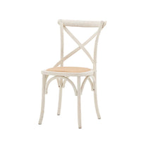 Gallery Interiors Set of 2 Café Dining Chairs - Rattan & White Oak