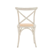 Gallery Interiors Set of 2 Café Dining Chairs - Rattan & White Oak