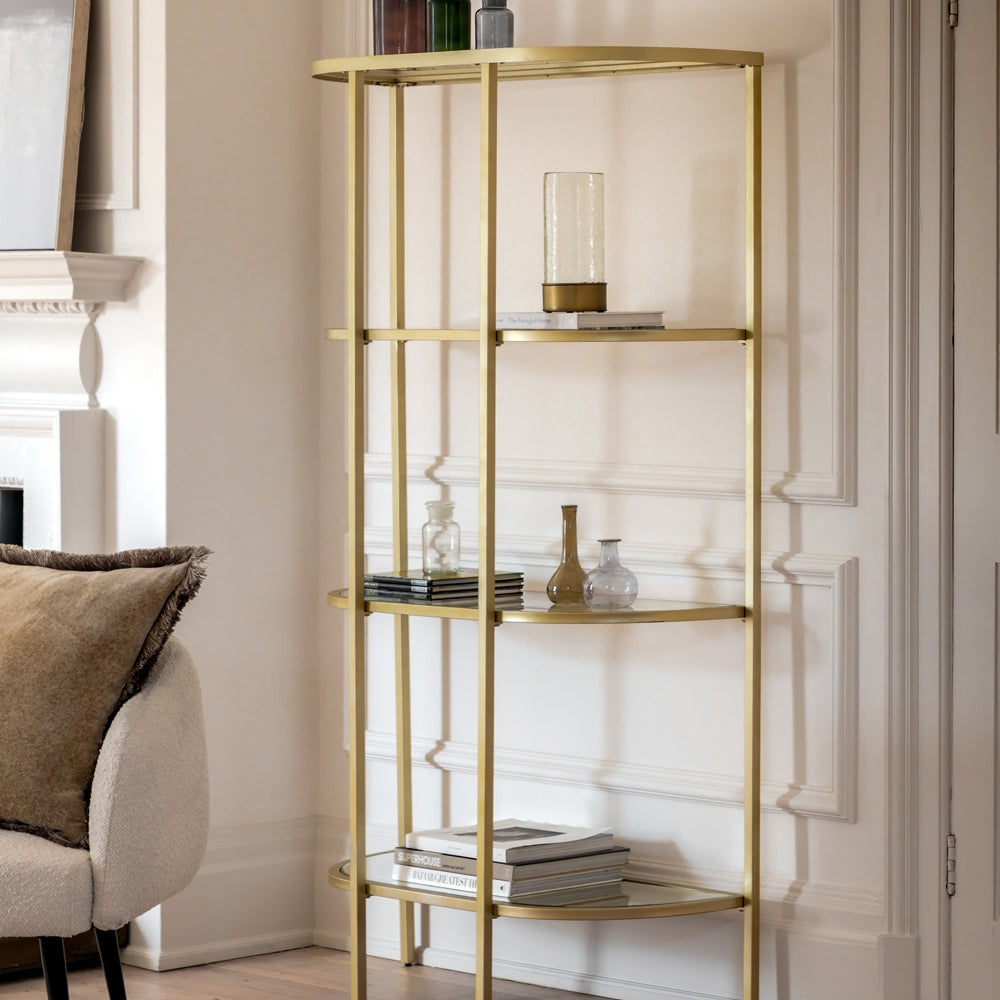Gallery Interiors Hodson Display Unit in Champagne